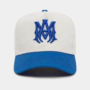 Amiri White & Blue M.A. Embroidered Core Logo Hat- New with tags